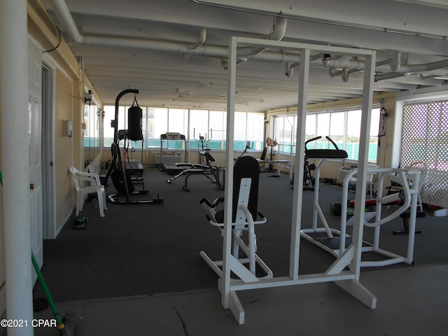 gym featuring plenty of natural light