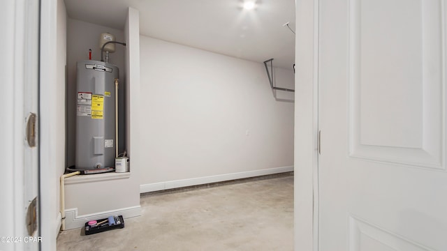 utility room with water heater