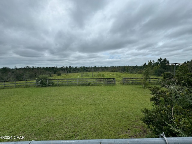 view of yard with a rural view