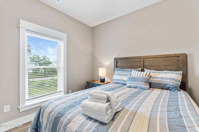 bedroom featuring wood-type flooring