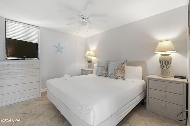 bedroom featuring ceiling fan