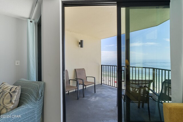 balcony with a water view