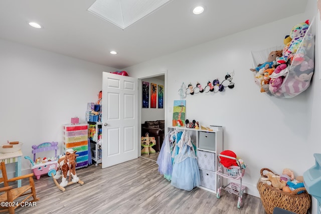 rec room featuring hardwood / wood-style floors