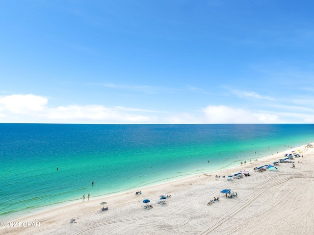 property view of water with a beach view