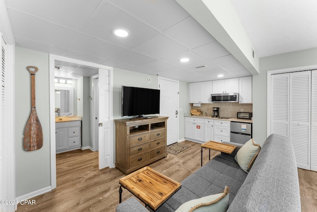 living room featuring light hardwood / wood-style floors