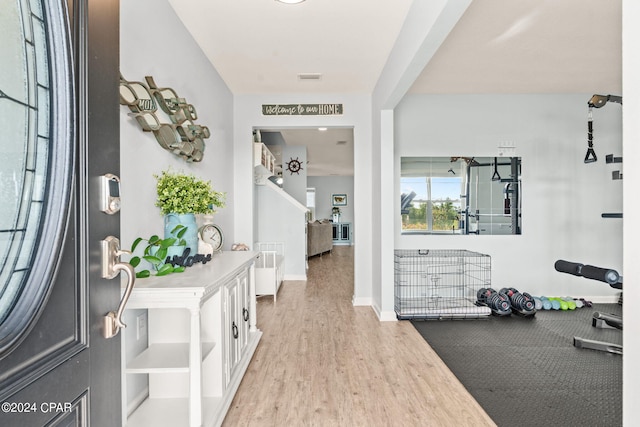 entrance foyer featuring light hardwood / wood-style flooring