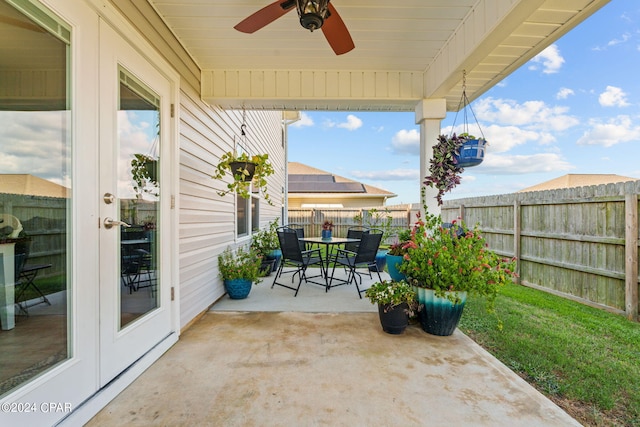 view of patio / terrace with ceiling fan