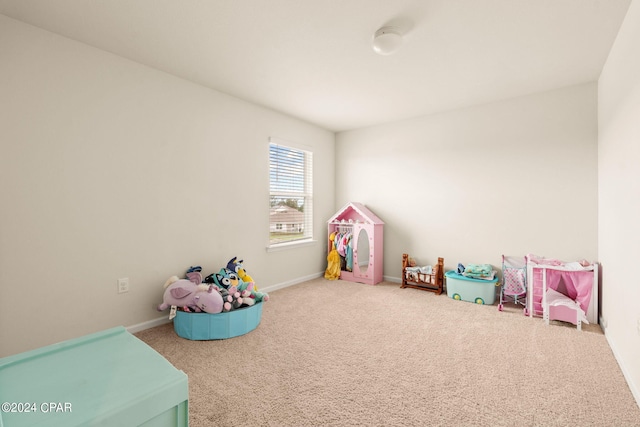 game room with carpet floors