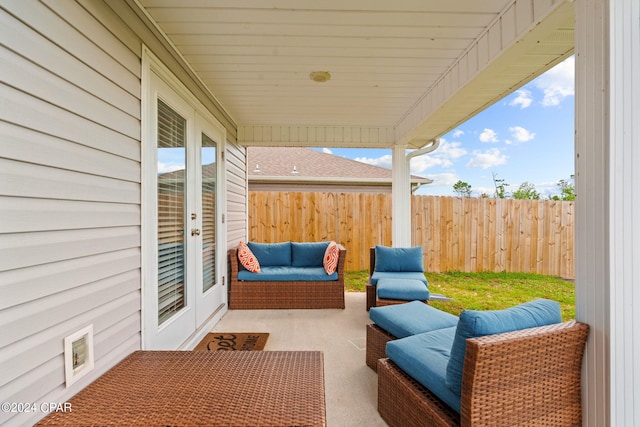 view of patio with an outdoor hangout area