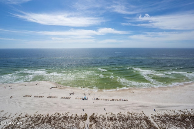 view of water feature featuring a beach view