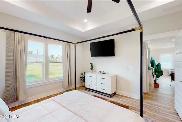 bedroom featuring light hardwood / wood-style flooring