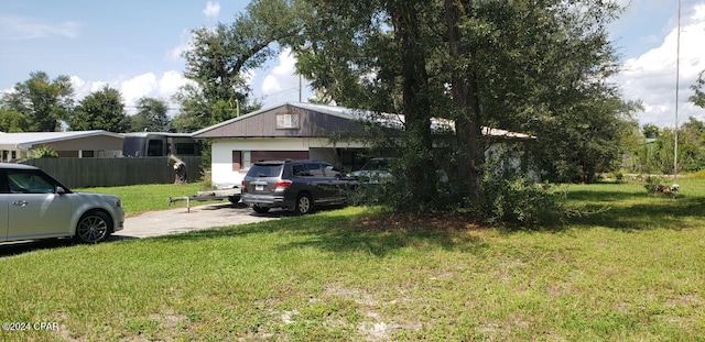 exterior space with a garage