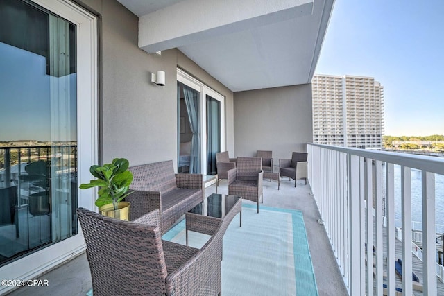 balcony featuring an outdoor living space