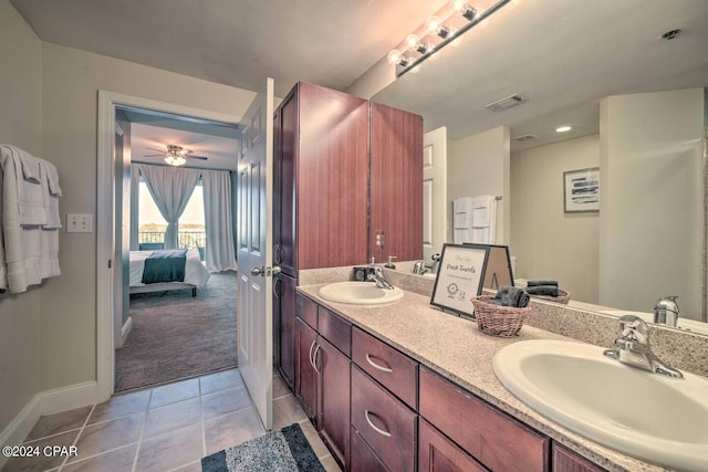 bathroom featuring vanity and tile patterned floors