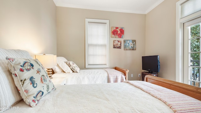 bedroom featuring ornamental molding