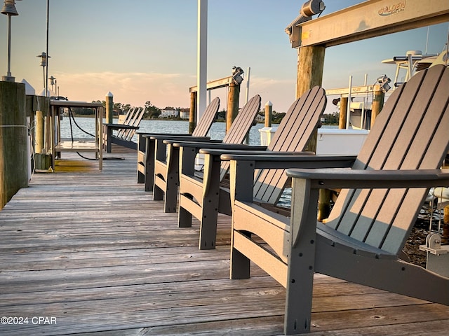 view of dock area