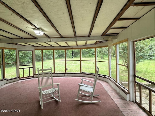 view of unfurnished sunroom