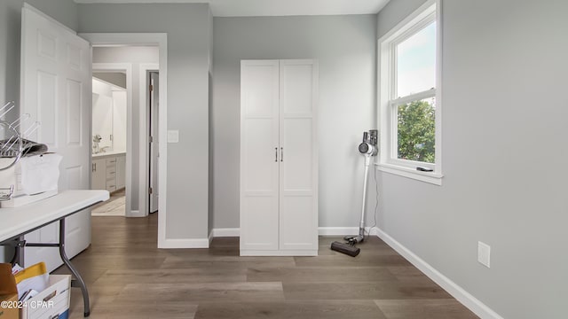 bedroom featuring light wood-type flooring