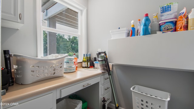 interior space with fridge