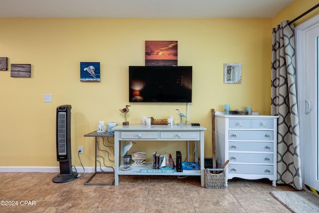 interior space featuring tile patterned flooring