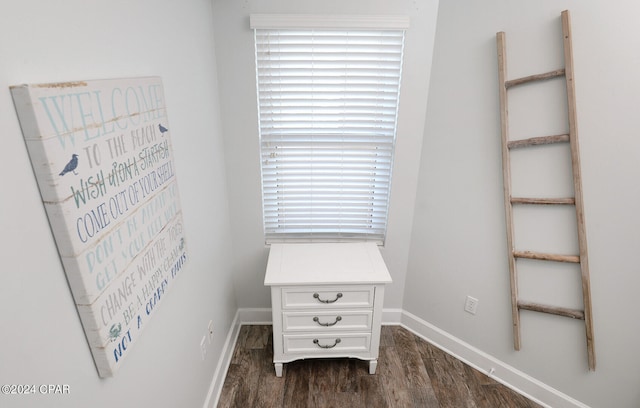 interior space with hardwood / wood-style floors