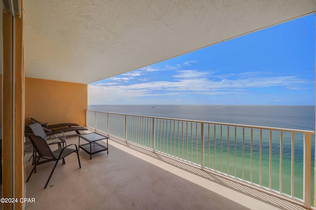 balcony with a water view