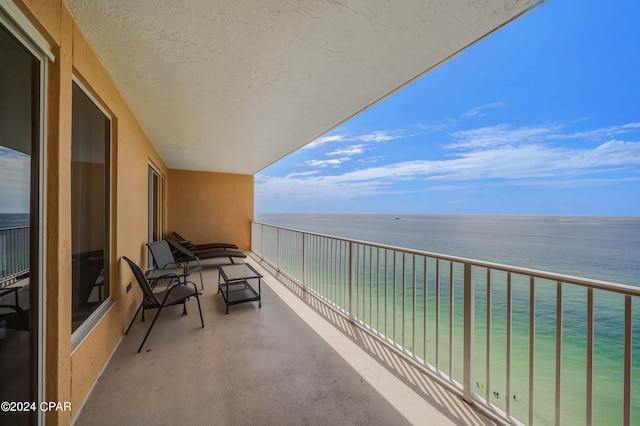 balcony with a water view