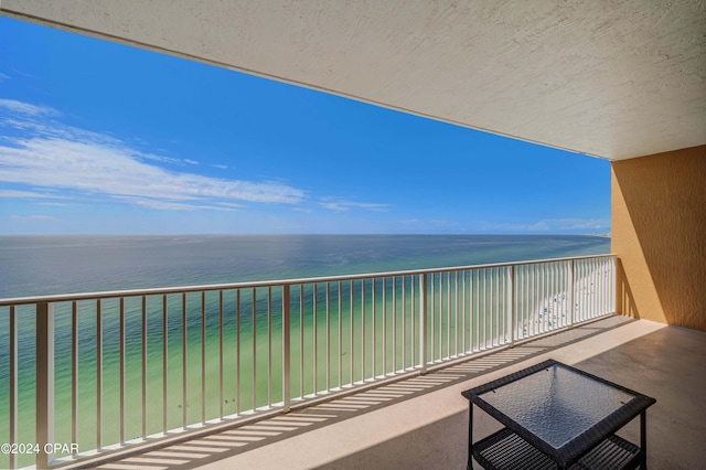 balcony with a water view