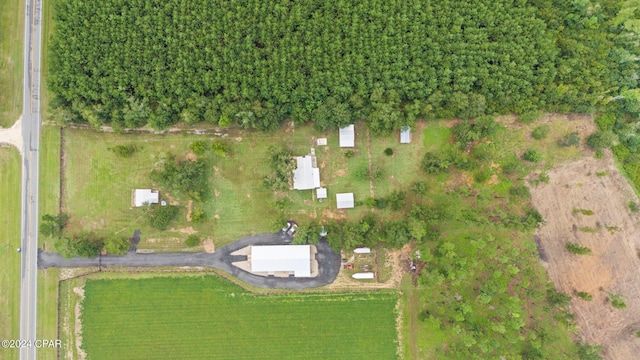 bird's eye view with a rural view