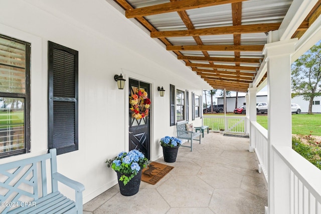 view of patio with a porch