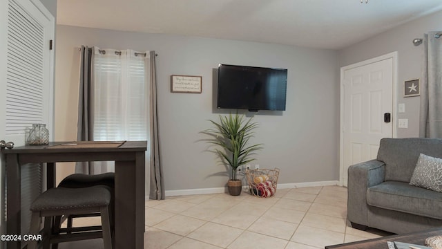 view of tiled living room