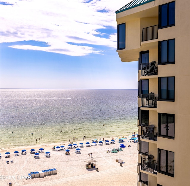 property view of water with a view of the beach