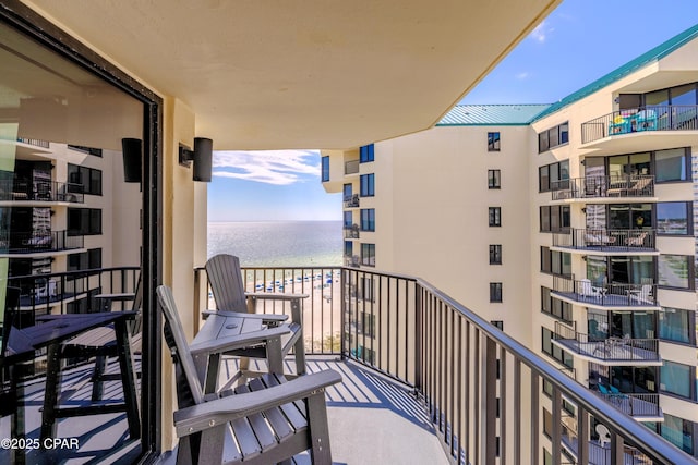 balcony with a water view