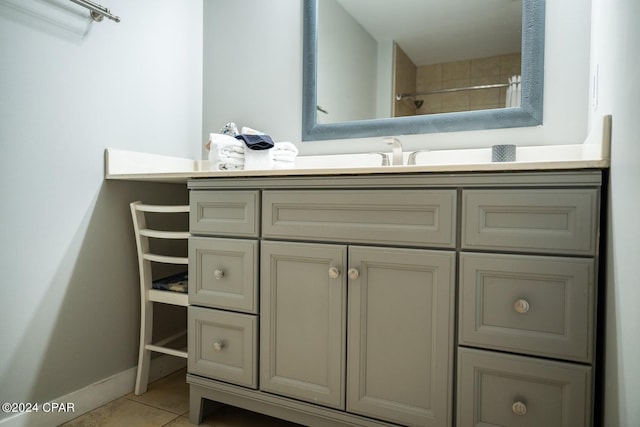 bathroom featuring vanity and tile patterned floors