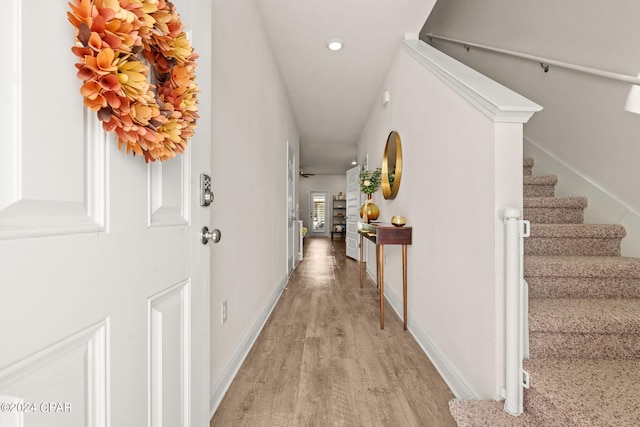 foyer featuring light wood-type flooring