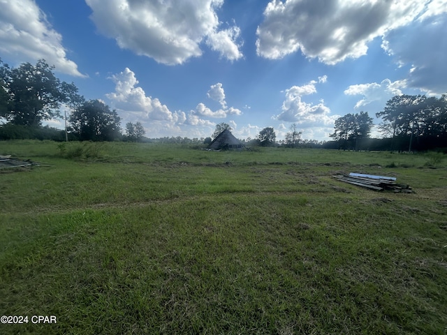 view of yard with a rural view