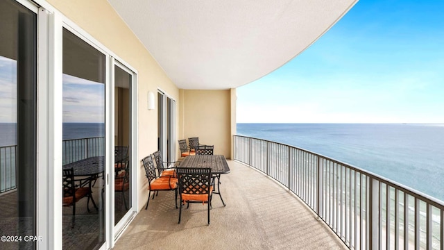 balcony with a water view