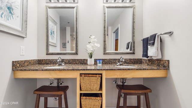 bathroom featuring double sink