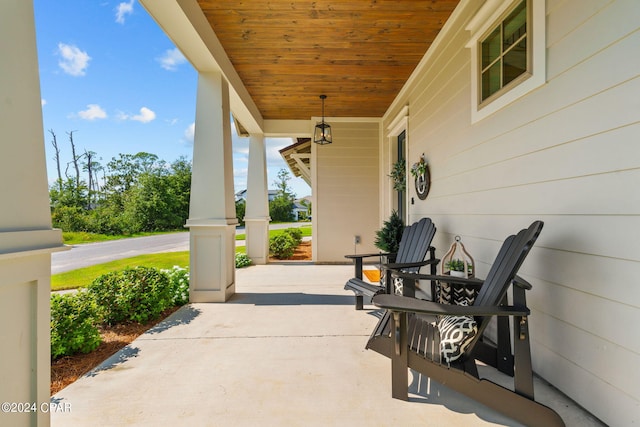 view of patio with covered porch