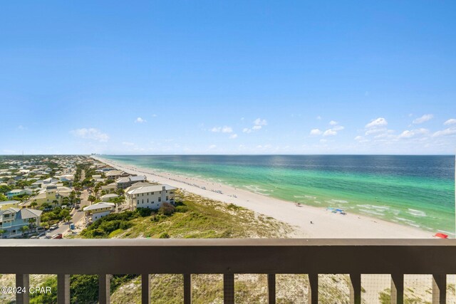 view of water feature featuring a beach view