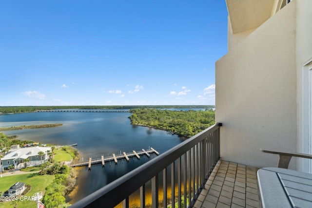 balcony with a water view