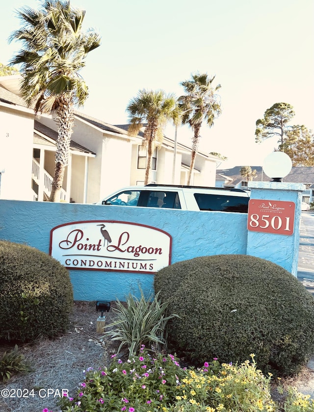 view of community sign