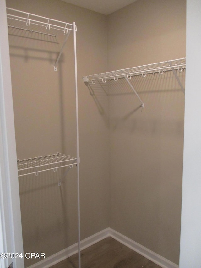 spacious closet featuring hardwood / wood-style floors