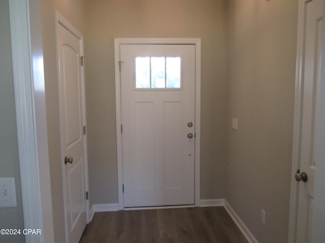 interior space featuring dark wood-type flooring