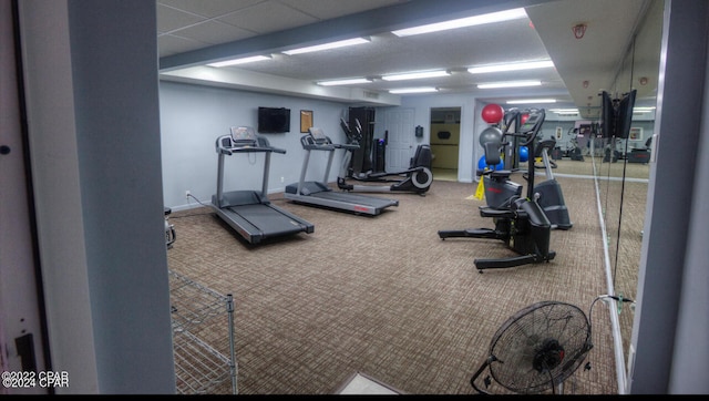 gym with carpet floors