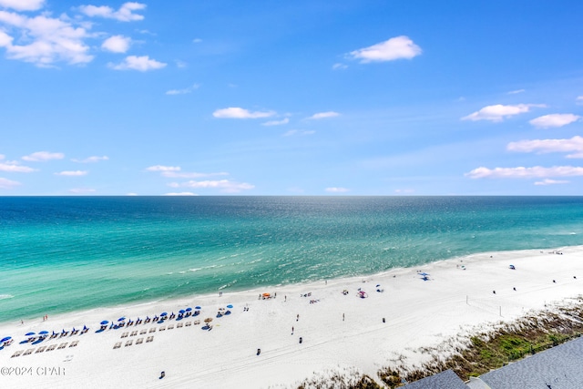 view of water feature featuring a beach view