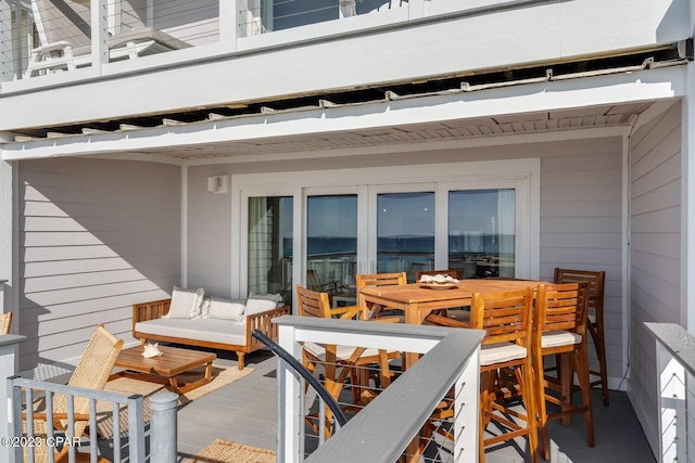 view of patio featuring a wooden deck