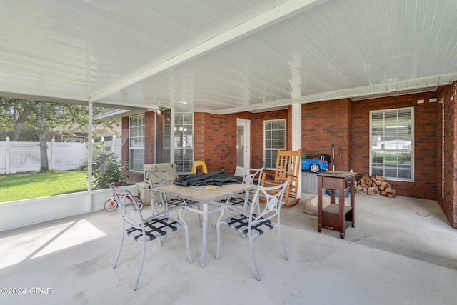 view of unfurnished sunroom