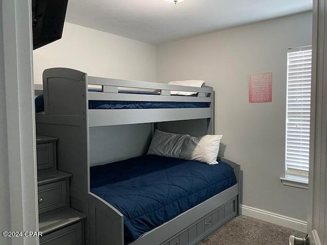 carpeted bedroom with multiple windows