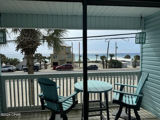 balcony with a water view